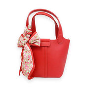 Red Satchel Bag w/ Scarf - doe a dear