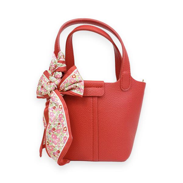 Red Satchel Bag w/ Scarf - doe a dear