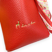 Red Satchel Bag w/ Scarf - doe a dear
