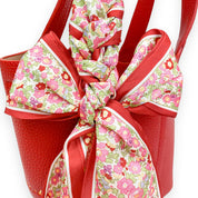 Red Satchel Bag w/ Scarf - doe a dear