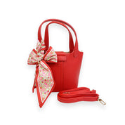 Red Satchel Bag w/ Scarf - doe a dear