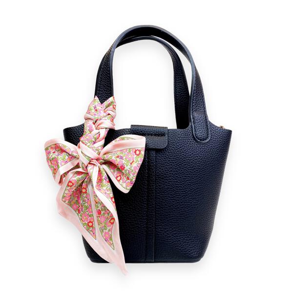 Black Satchel Bag w/ Scarf - doe a dear