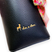 Black Satchel Bag w/ Scarf - doe a dear