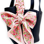Black Satchel Bag w/ Scarf - doe a dear