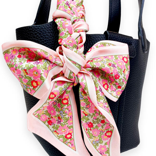 Black Satchel Bag w/ Scarf - doe a dear