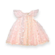 Moon & Star Embellished Mesh Dress - Pink - doe a dear