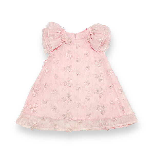 Puff Slvs Butterfly Cotton Dress - pink - doe a dear