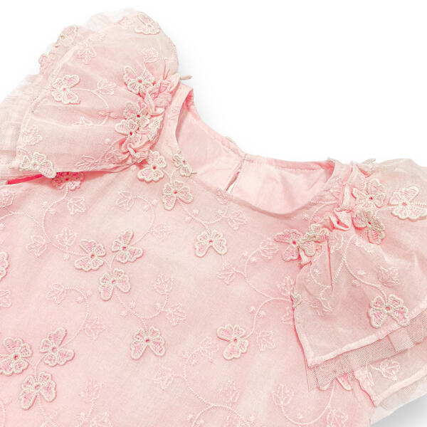 Puff Slvs Butterfly Cotton Dress - pink - doe a dear