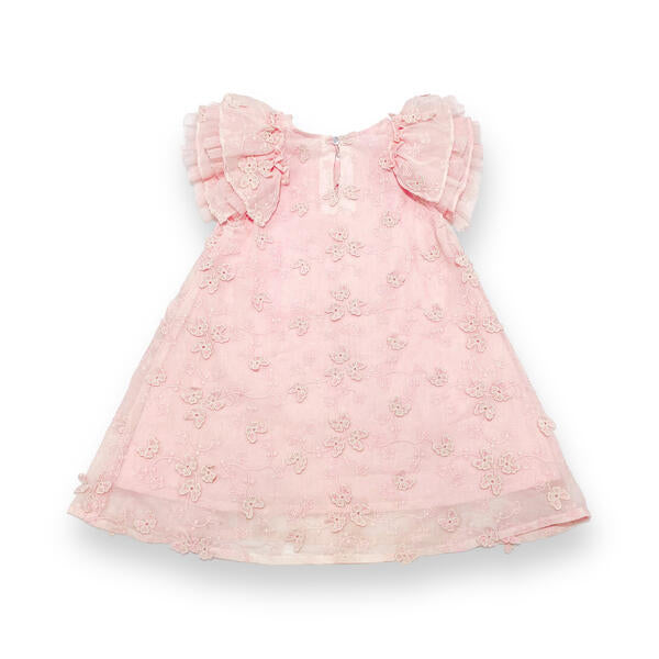 Puff Slvs Butterfly Cotton Dress - pink - doe a dear