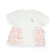 Daisy Mesh Side Trim Tee - pink - doe a dear