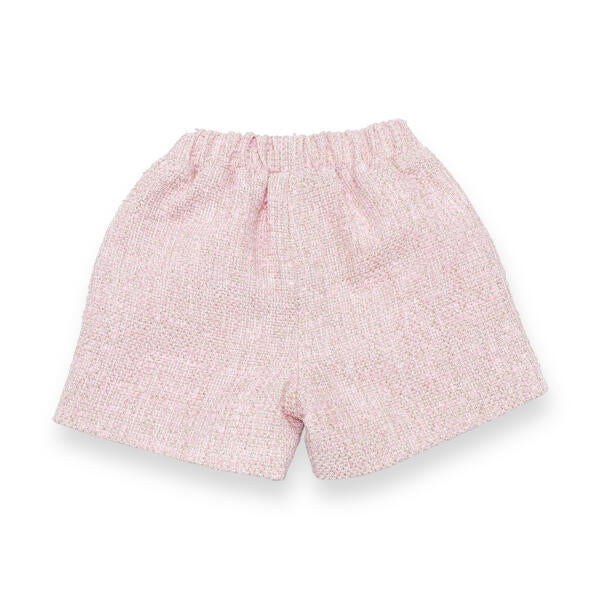 Organza Trim Tweed Shorts - Pink - doe a dear