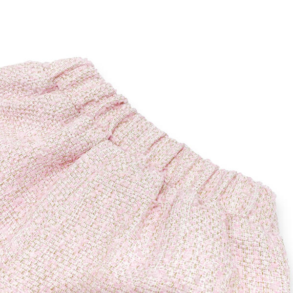 Organza Trim Tweed Shorts - Pink - doe a dear