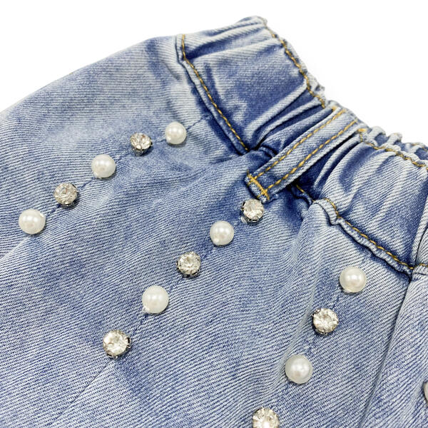 Embellished Denim Pleat Skort - doe a dear