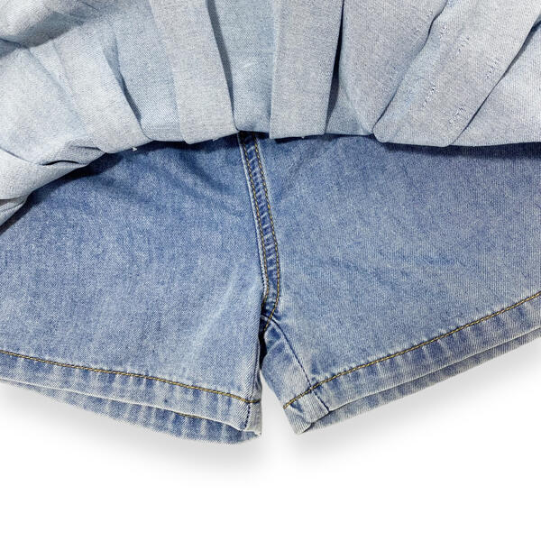 Embellished Denim Pleat Skort - doe a dear