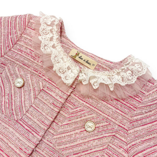 Short Slv Tweed Jacket - pink - doe a dear
