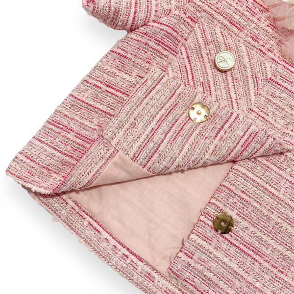 Short Slv Tweed Jacket - pink - doe a dear