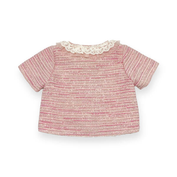 Short Slv Tweed Jacket - pink - doe a dear