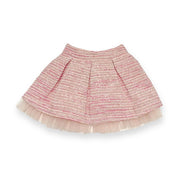 Organza Trim Tweed Skirt -pink - doe a dear