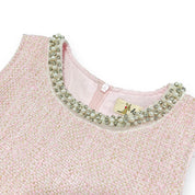 Sleeveless Tweed Tulle Dress - Pink - doe a dear