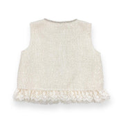 Embellished Tweed Vest - Beige - doe a dear