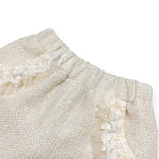 Organza Trim Tweed Shorts - Beige - doe a dear