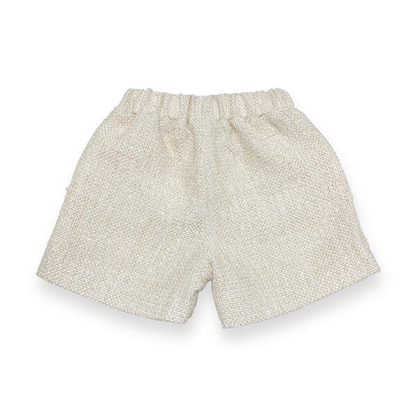 Organza Trim Tweed Shorts - Beige - doe a dear