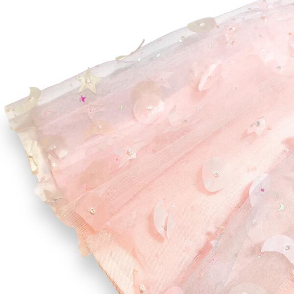 Moon & Star Embellished Mesh Dress - Pink - doe a dear