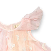 Moon & Star Embellished Mesh Dress - Pink - doe a dear
