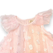 Moon & Star Embellished Mesh Dress - Pink - doe a dear