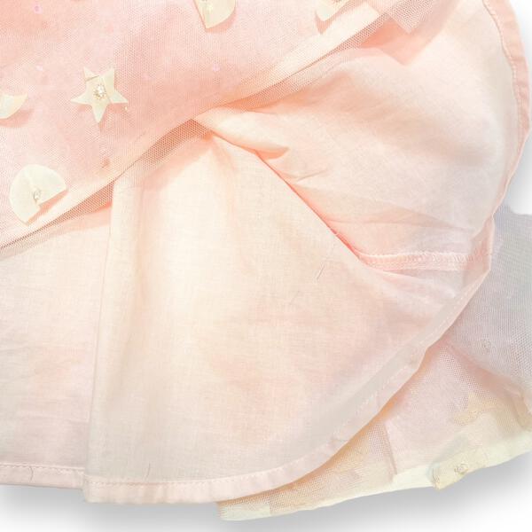 Moon & Star Embellished Mesh Dress - Pink - doe a dear