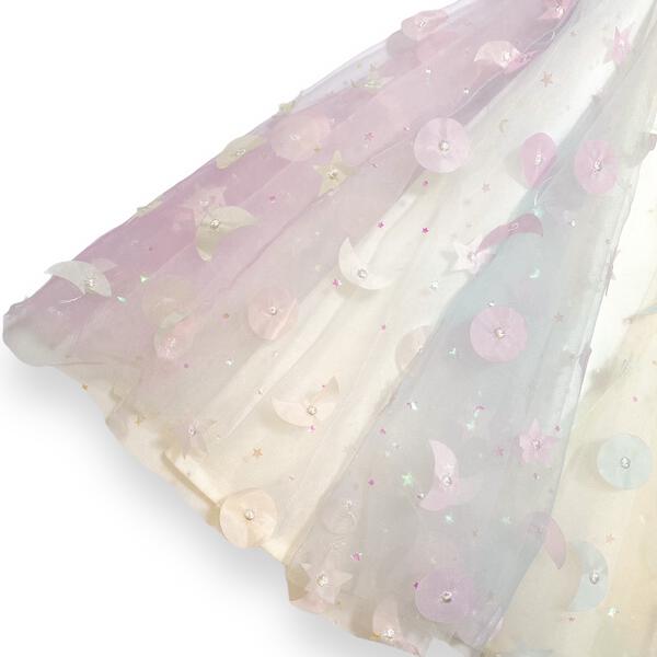 Moon & Star Embellished Mesh Dress - White - doe a dear