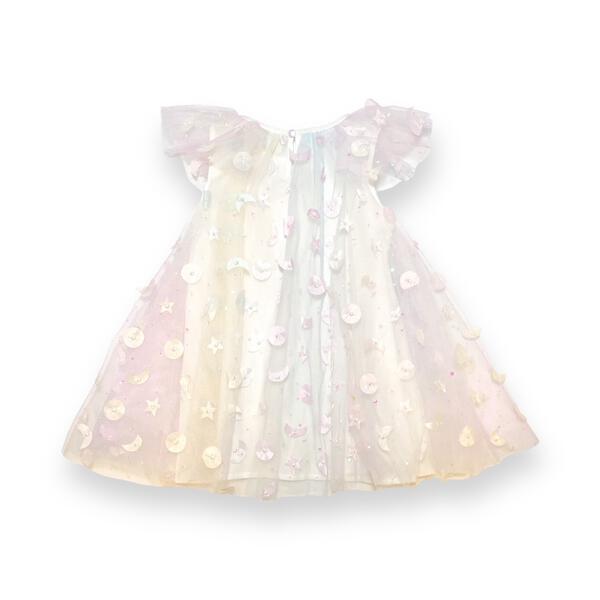 Moon & Star Embellished Mesh Dress - White - doe a dear