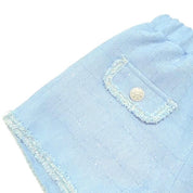 Novelty Button Tweed Shorts-blue - doe a dear