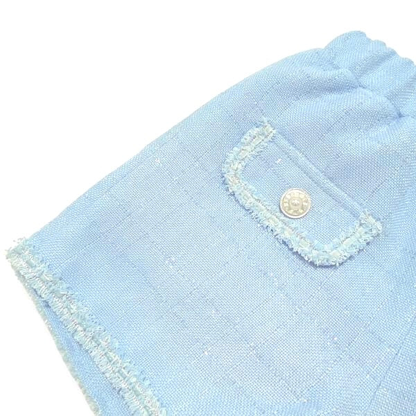 Novelty Button Tweed Shorts-blue - doe a dear