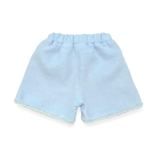 Novelty Button Tweed Shorts-blue - doe a dear