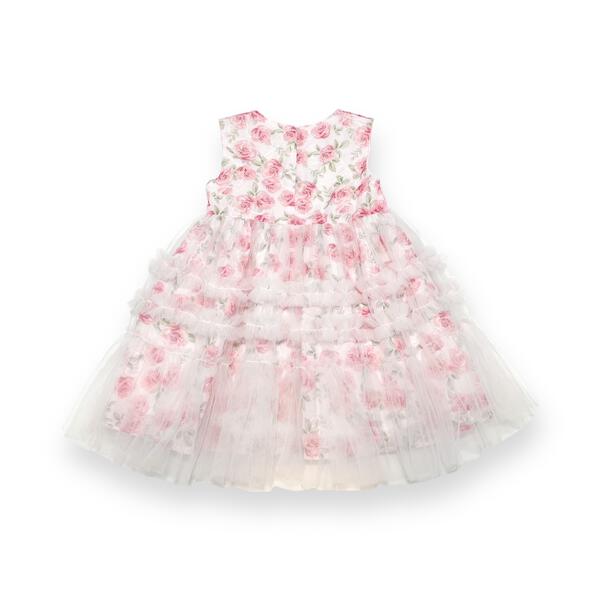 Mesh Layer Rose Dress - pink - doe a dear