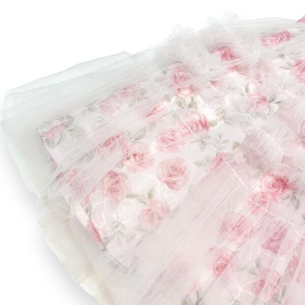 Mesh Layer Rose Dress - pink - doe a dear