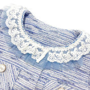 Short Slv Tweed Jacket - blue - doe a dear