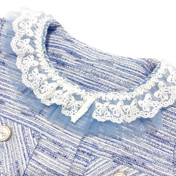 Short Slv Tweed Jacket - blue - doe a dear