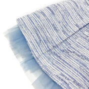 Organza Trim Tweed Skirt -blue - doe a dear