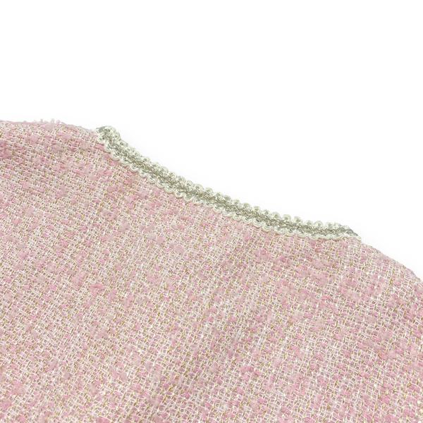 Embellished Tweed Vest - Pink - doe a dear