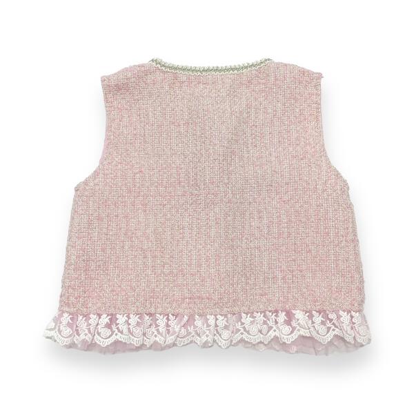 Embellished Tweed Vest - Pink - doe a dear