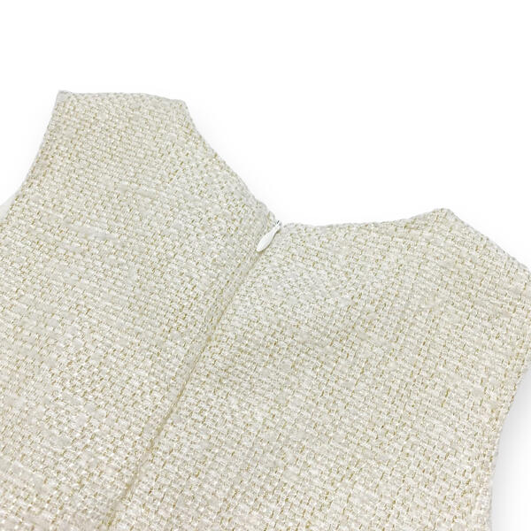 Sleeveless Tweed Tulle Dress - Beige - doe a dear