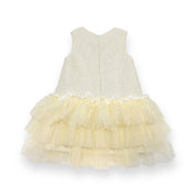 Sleeveless Tweed Tulle Dress - Beige - doe a dear