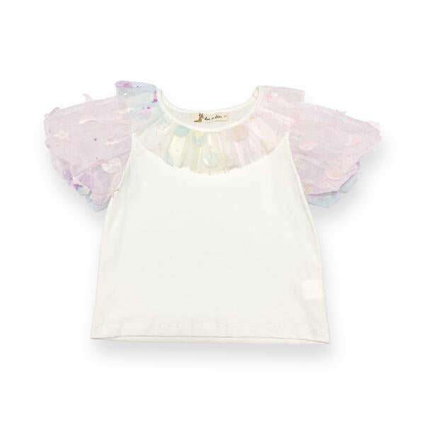 Moon & Star Embellished Tee - white - doe a dear