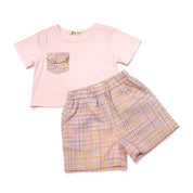 Plaid Tweed Shorts - Pink - doe a dear
