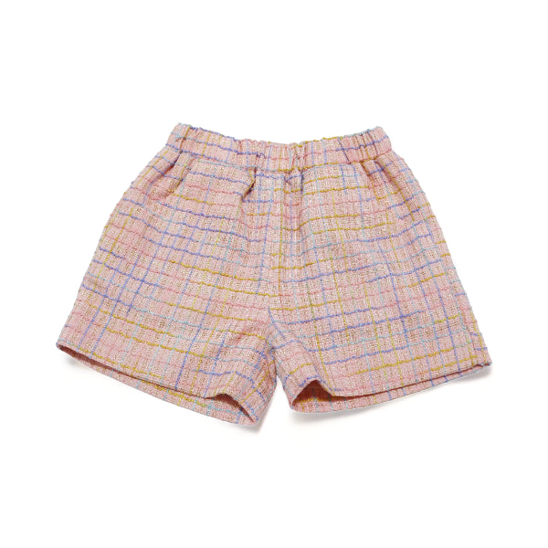 Plaid Tweed Shorts - Pink - doe a dear