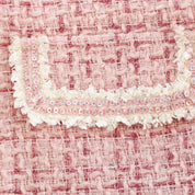Pink Sequin Trim Tweed Dress - doe a dear