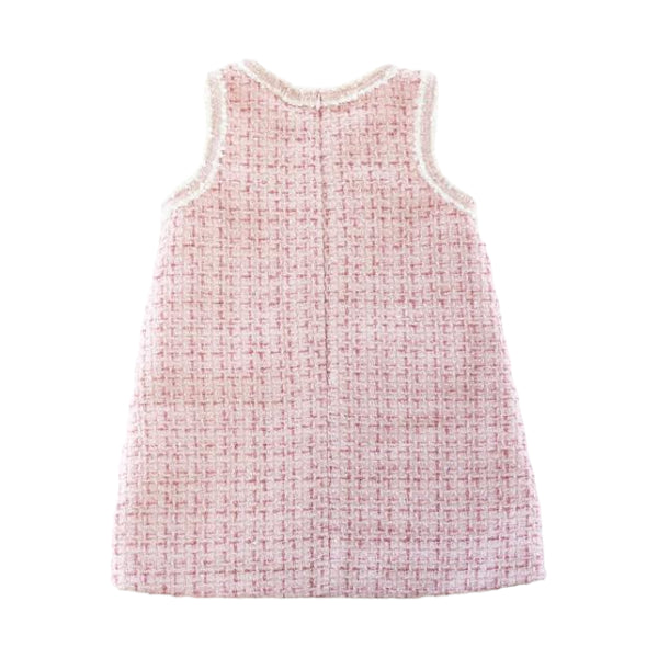 Pink Sequin Trim Tweed Dress - doe a dear