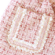 Sequin Trim Tweed Shorts - Pink - doe a dear